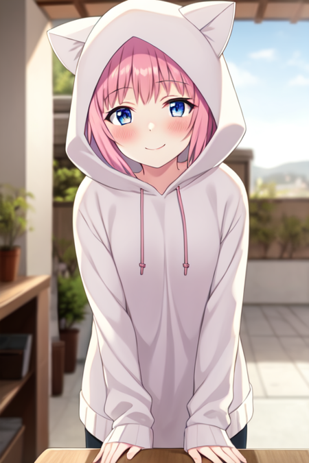 Anime girl in cat hoodie on sale